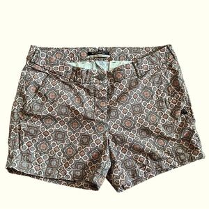 Maison Scotch Patterned Shorts Boho Mid-Rise Cotton Size 30 Retro Tile Print